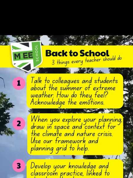 BACK TO SCHOOL

3️⃣ things every teacher should do

💚 Talk about our experiences of the extreme wea