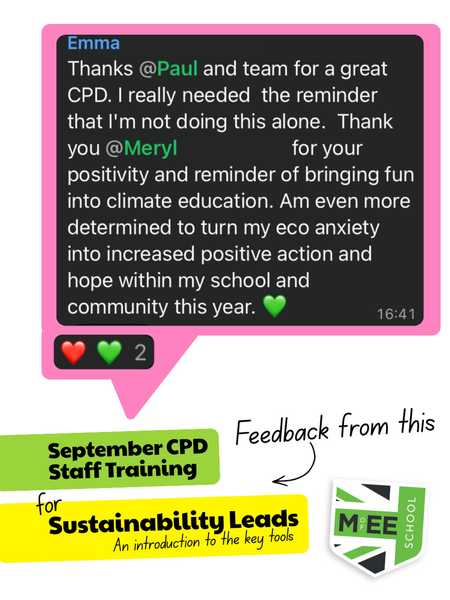 Check out this feedback from our recent Sustainability Lead Training

Watch again via the link in ou